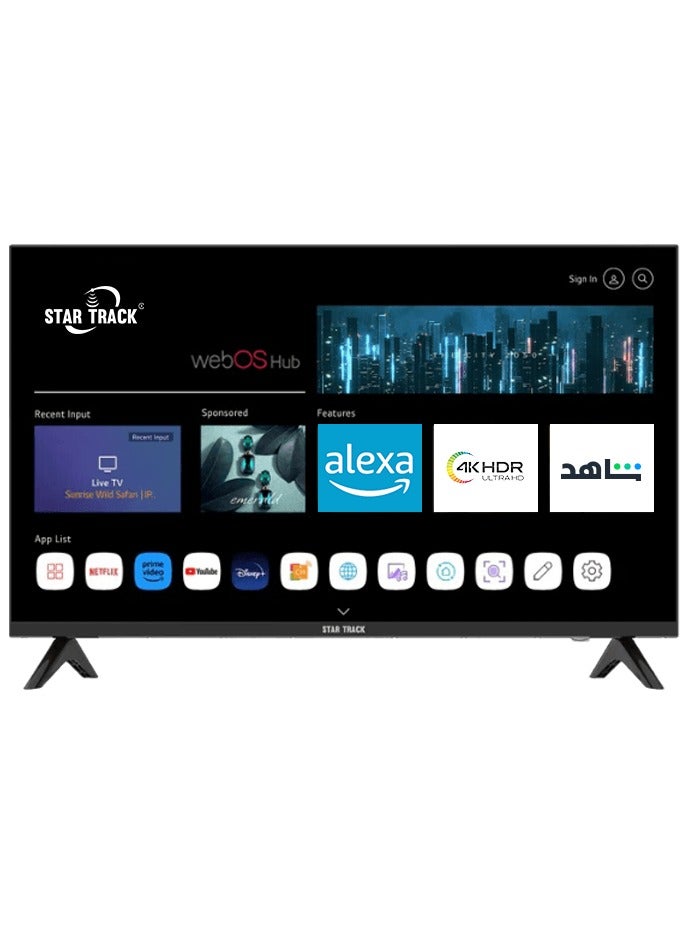 STAR TRACK 65" 4K Smart TV | webOS Hub, Bezel less, Magic Remote, Bluetooth, Netflix, YouTube, Satellite Receiver